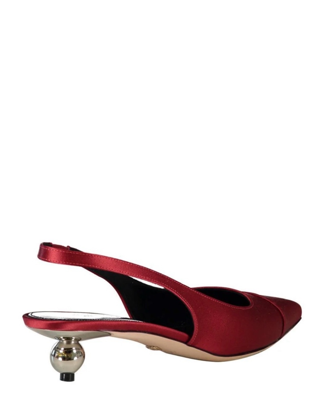Giambattista Valli Satin Ruby Sculptural Metallic Ball Splingbacks NEW